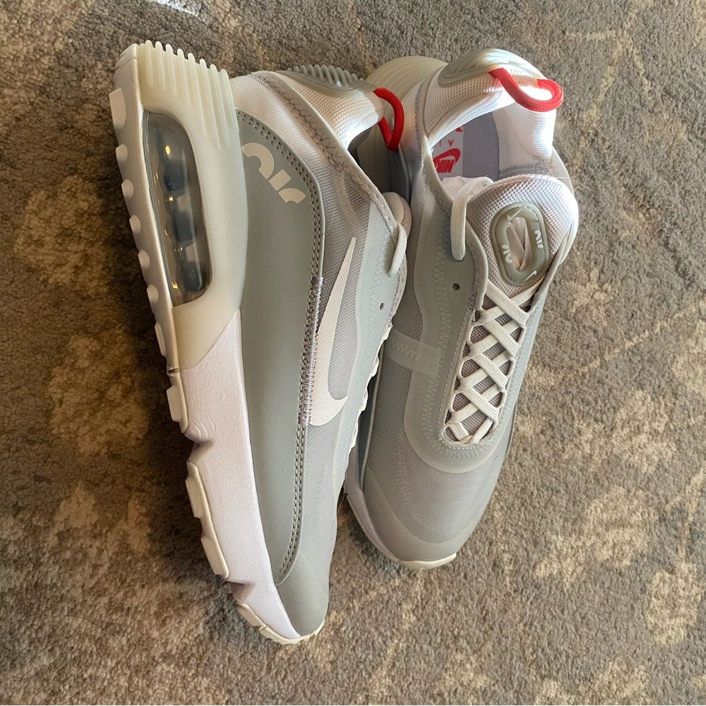 Brand new Nike Air Max Light Gray and White Sneakers